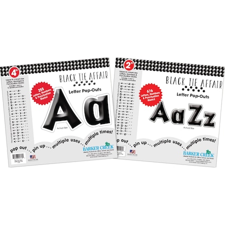 Barker Creek Black Tie Affair 2" & 4" Letter Pop-Outs Set, 931/Set 3504